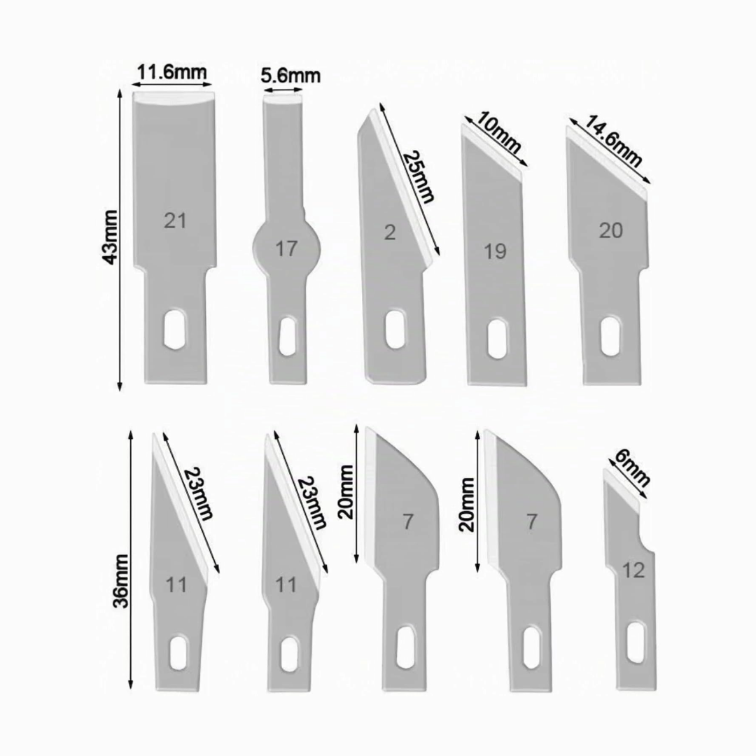 Set Bisturi Precisione 13 Lame + 3 Manici per Modellismo e Fai da Te
