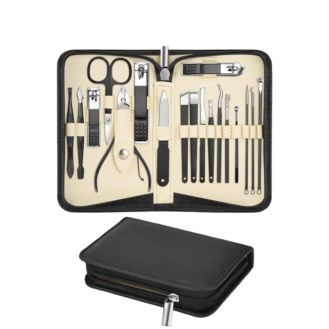 Set Manicure e Pedicure Professionale 18 Pezzi con Custodia