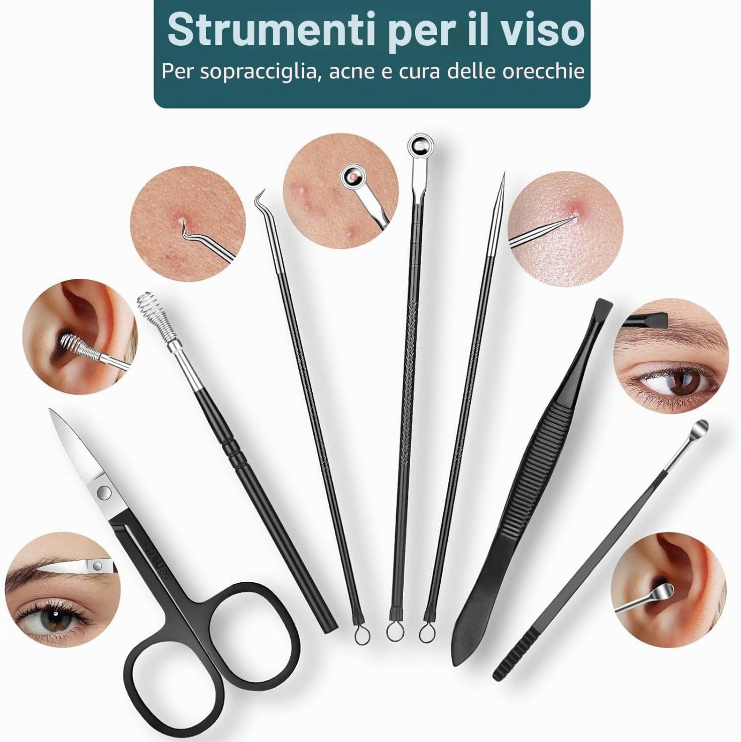 Set Manicure e Pedicure Professionale 18 Pezzi con Custodia