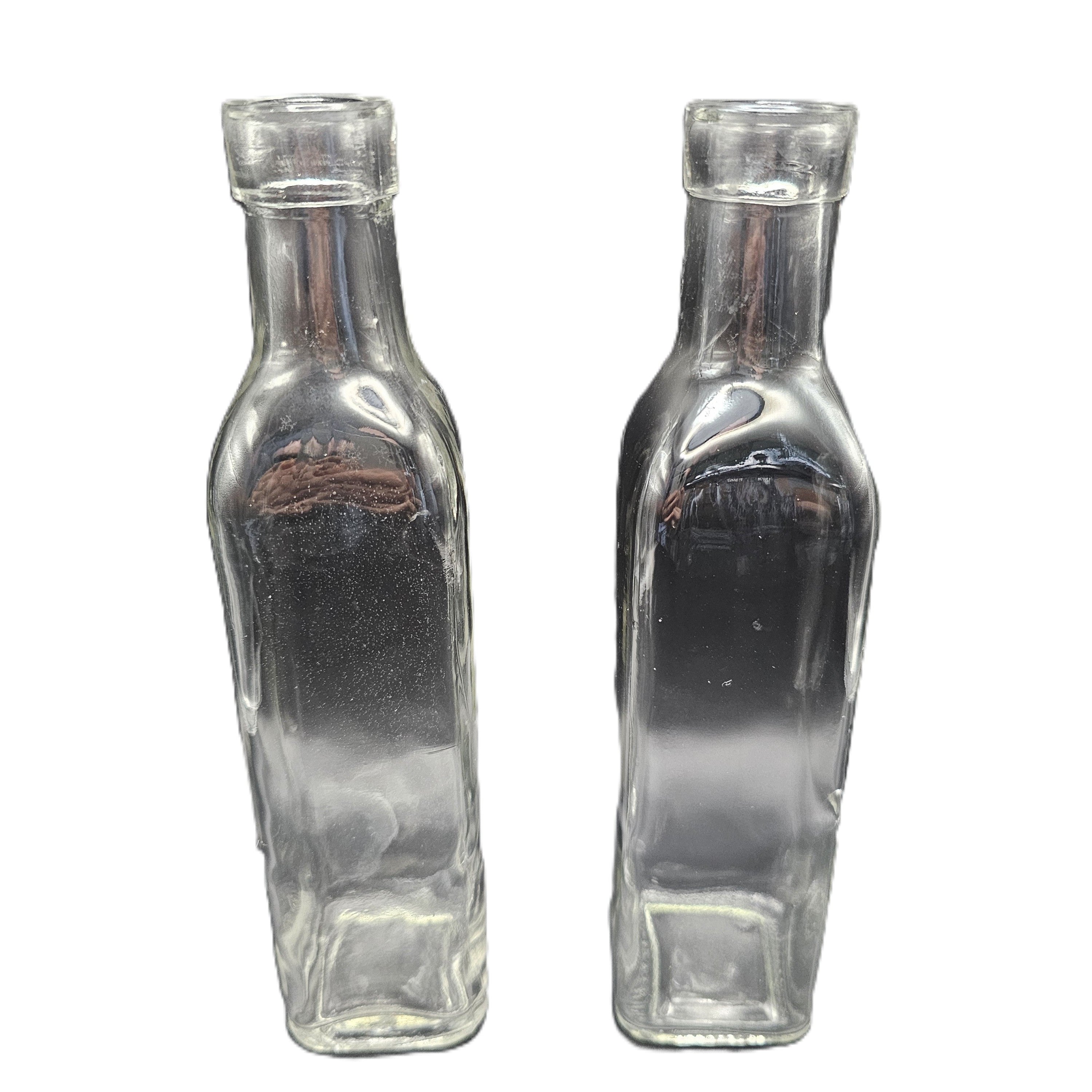 Set 2 Bottiglie in Vetro Trasparente per Olio e Aceto - Design Classico