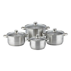 Set Pentole 8 Pezzi – Acciaio Inox per Tutti i Piani Cottura
