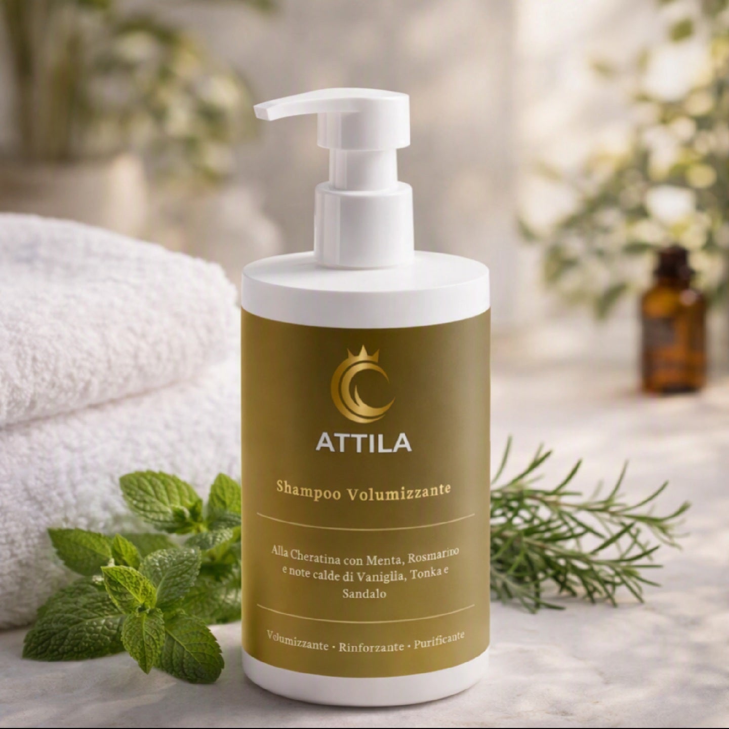 ATTILA | Shampoo Volumizzante, Rimpolpante e Vitalizzante alla Cheratina e Caffeina