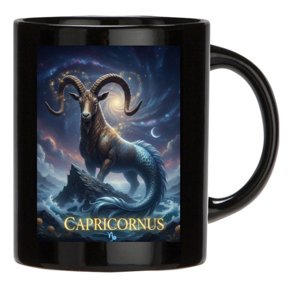 Tazza Mug Personalizzata Capricorno Nera - Idea Regalo Ceramica Colazione