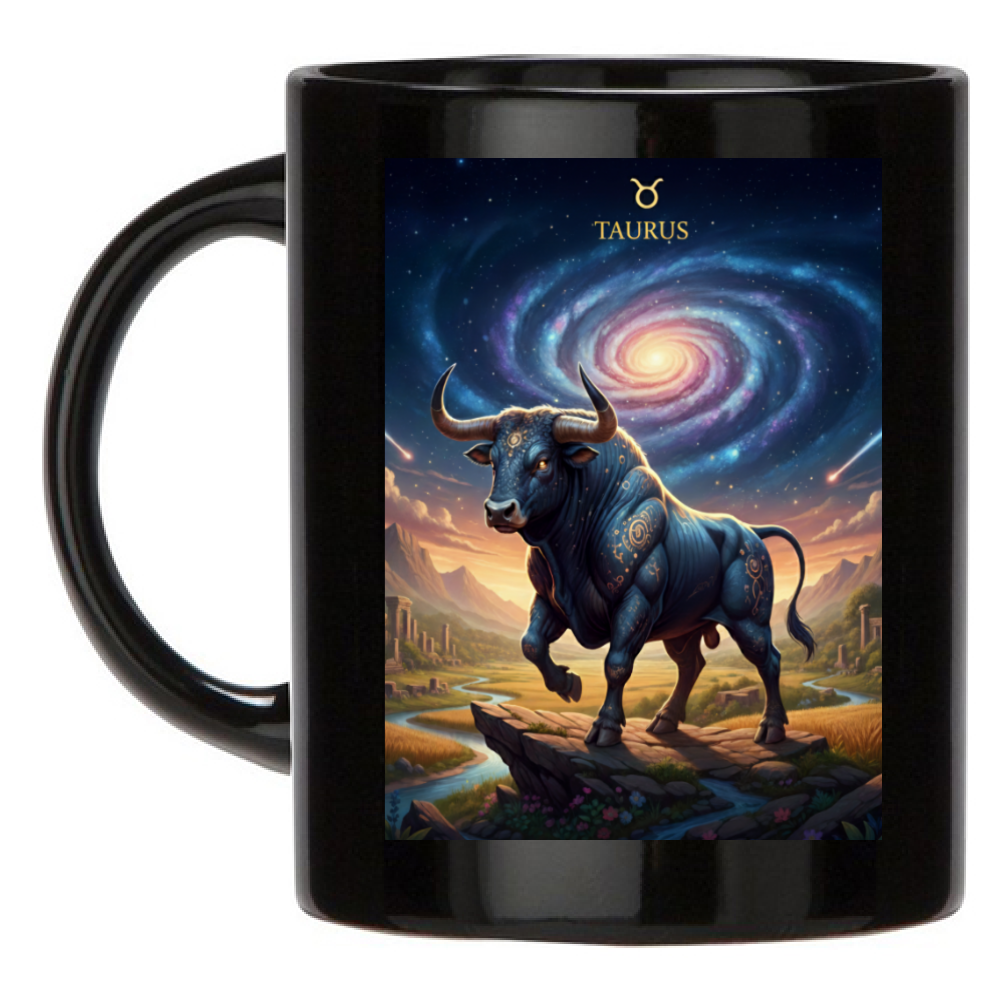 Tazza Mug Nera Personalizzata Toro- Idea Regalo Ceramica Colazione Caffè Latte