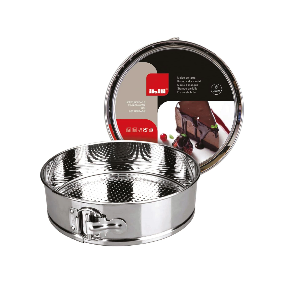 Tortiera Rotonda 23 cm Acciaio Inox Stampo Torta Lavabile in Lavastoviglie
