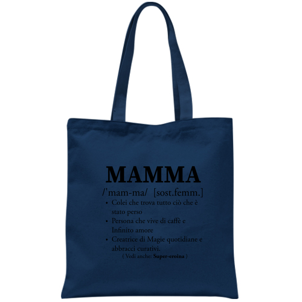 Tote Bag Mamma Definizione - Borsa Cotone 38x42cm Manici Lunghi -  Idea Regalo Originale