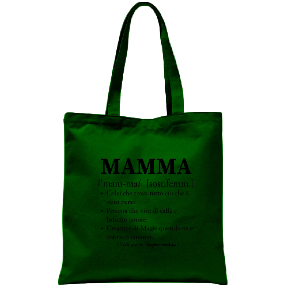 Tote Bag Mamma Definizione - Borsa Cotone 38x42cm Manici Lunghi -  Idea Regalo Originale