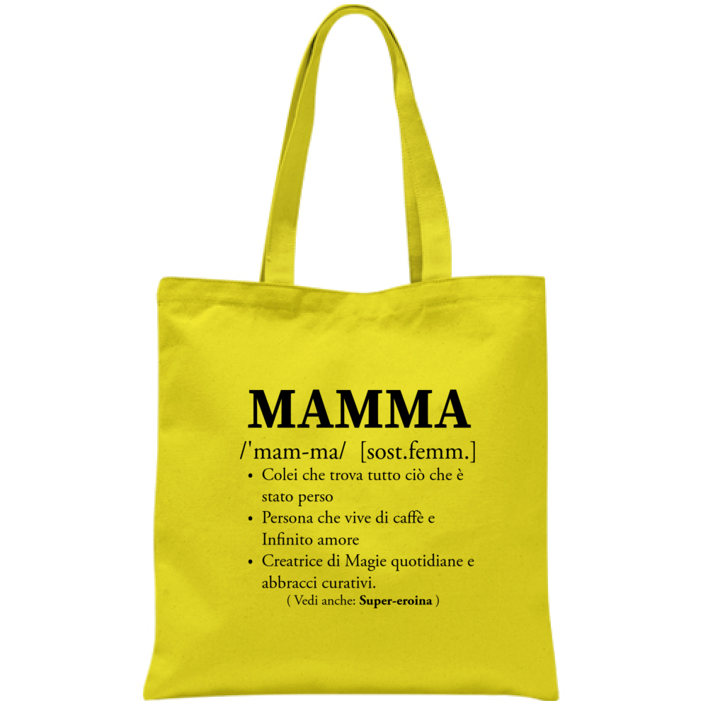 Tote Bag Mamma Definizione - Borsa Cotone 38x42cm Manici Lunghi -  Idea Regalo Originale