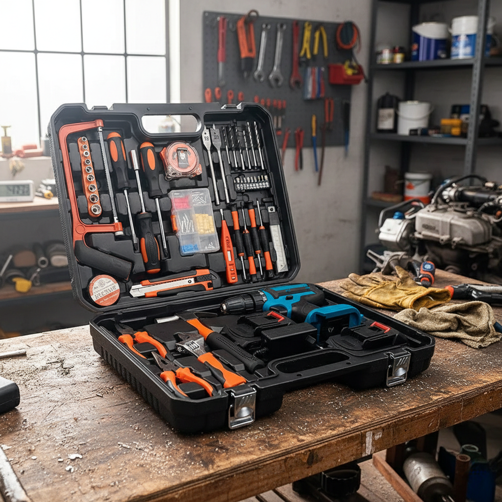 Kit di Attrezzi 100 Pezzi con Trapano Avvitatore a Batteria – Completo, Versatile, Professionale