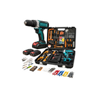 Kit Valigetta Attrezzi 118 Pezzi con Trapano Avvitatore a Batteria 48V Brushless con 2 Batterie