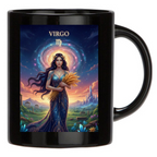 Tazza Mug Nera Personalizzata Vergine - Idea Regalo Ceramica Colazione, Latte Caffè
