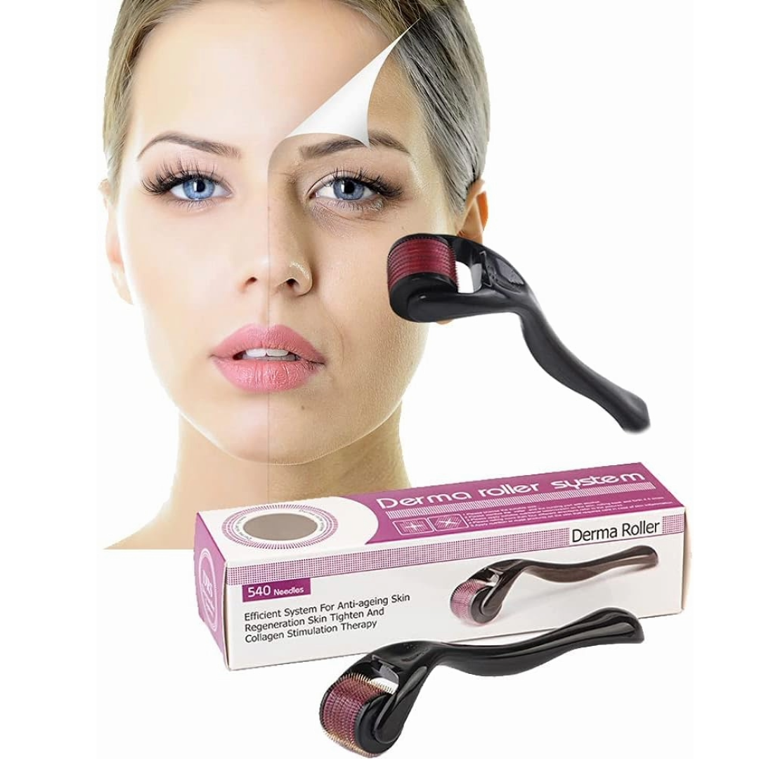 Rullo Derma Microneedle in Titanio 0,5 mm per Cura della Pelle, Trattamento delle Rughe e Stimolazione della Ricrescita dei Capelli