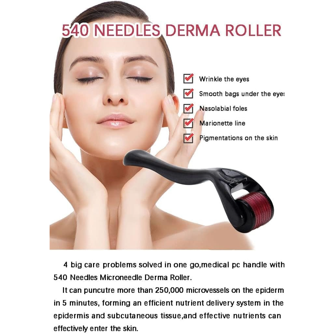 Rullo Derma Microneedle in Titanio 0,5 mm per Cura della Pelle, Trattamento delle Rughe e Stimolazione della Ricrescita dei Capelli