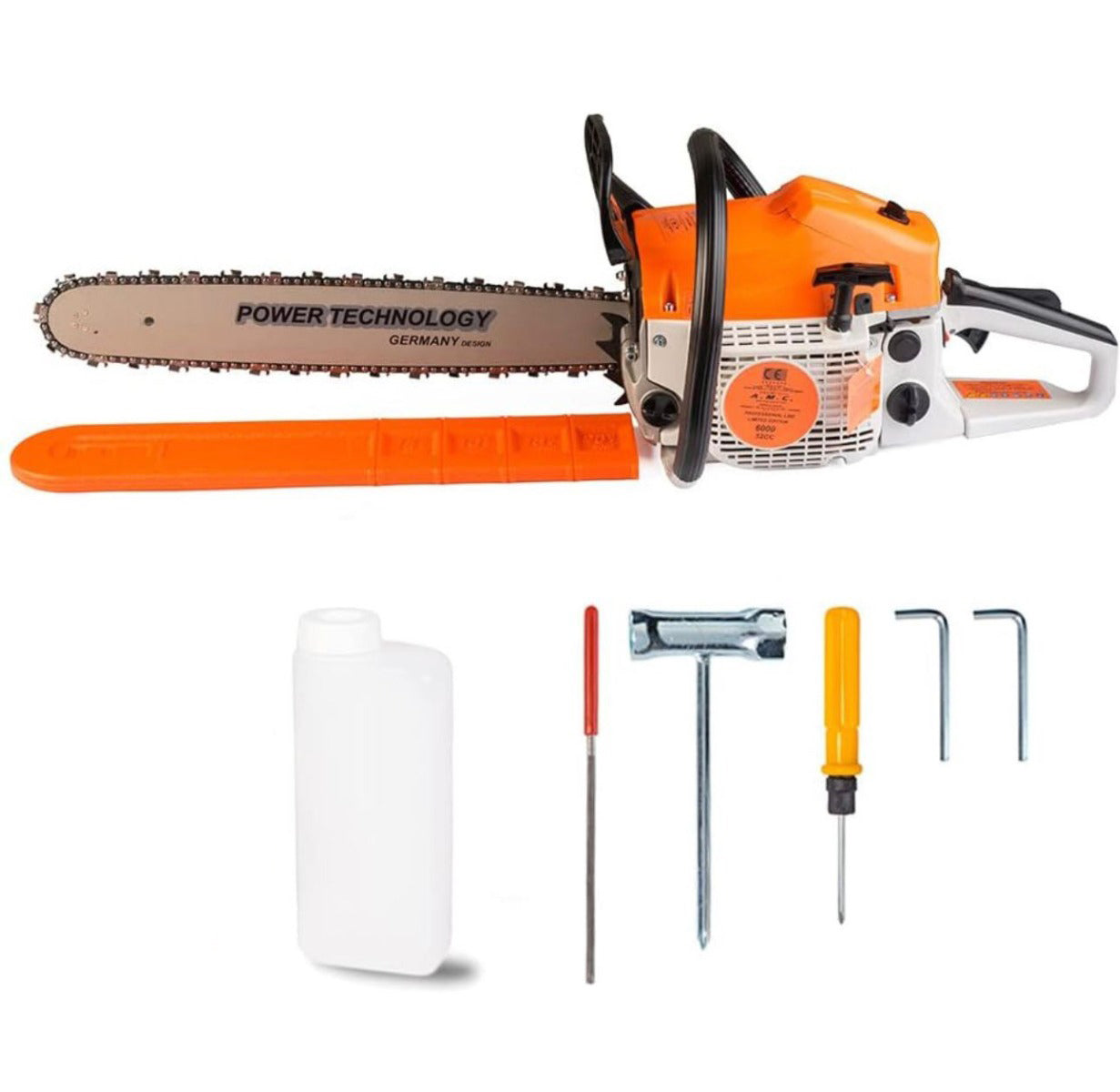 Motosega a Combustione 52cc 2 Tempi con Lama da 50 cm - Kit di Montaggio e Catena per Uso Professionale o DIY