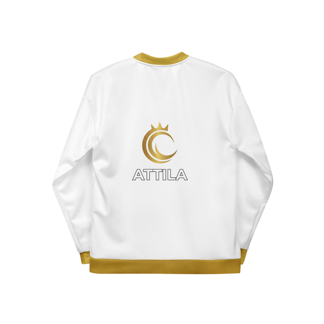 Giacca Bomber Attila", usa "Giacca Bomber Unisex Bianca Alta Qualità - Brand Attila - Stile Urban