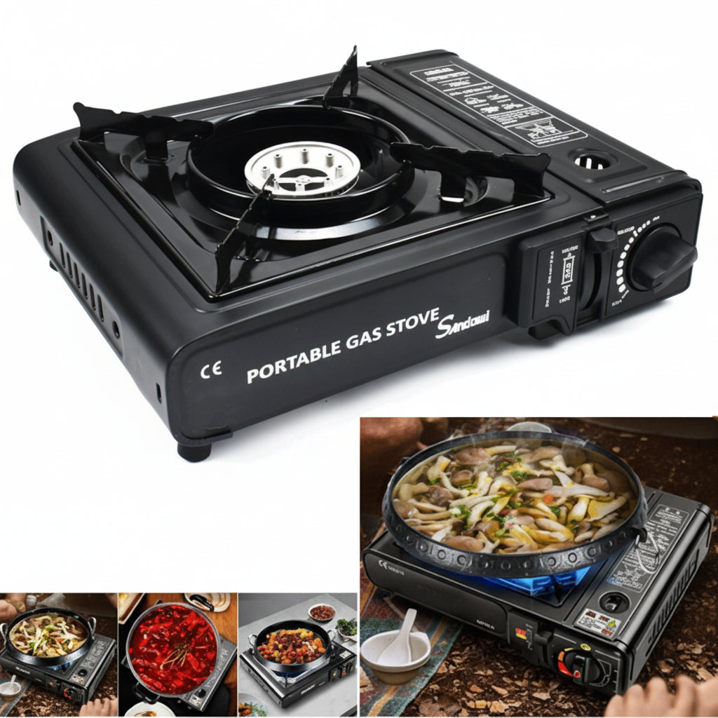 Fornello Acciaio a Gas Campeggio/Casa Portatile 2900w Piano Cottura