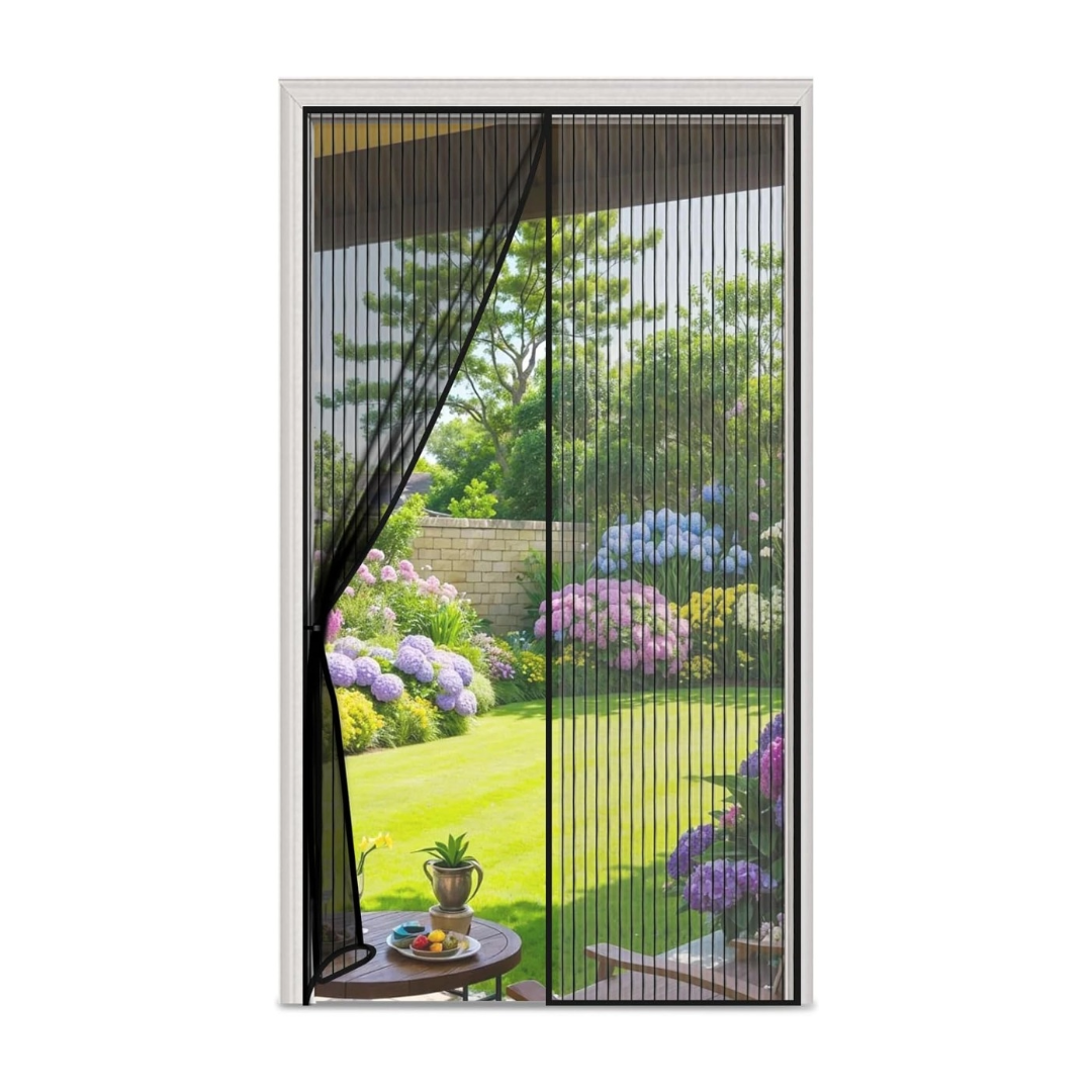 Zanzariera Magnetica per Porta 90 x 210 cm – Tenda Anti-Insetti con Chiusura Automatica Magnetica, Rete in Poliestere Resistente - Nero